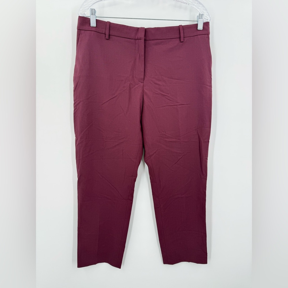 Theory Women's Treeca 2 Classic Suit Burgundy‎ Trouser Pants Size 12